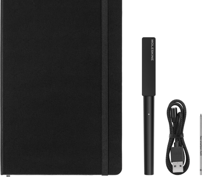 Kit Stylo connecté+carnet connecté+ chargeur Noir Moleskine