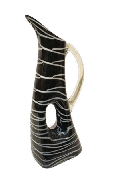 Soliflore Graphique – Verre Soufflé à Rayures Contrastées