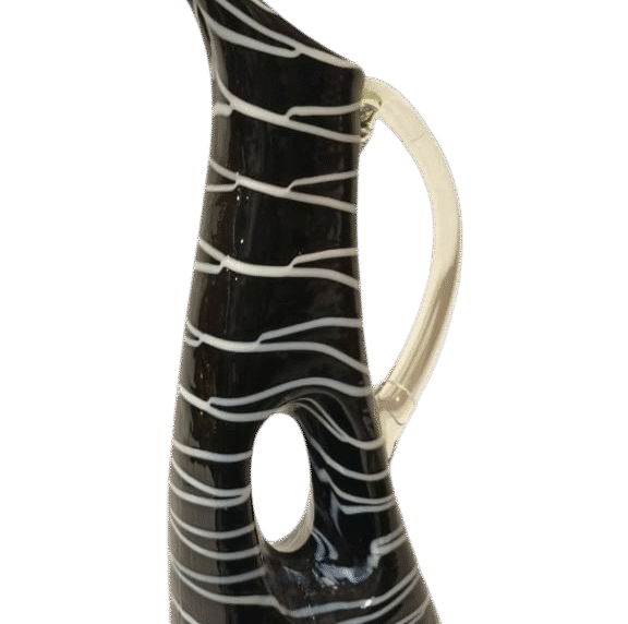 Soliflore Graphique – Verre Soufflé à Rayures Contrastées
